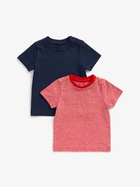 mothercare kids pink & navy regular fit t-shirt (pack of 2)