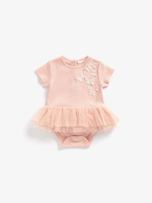 mothercare kids pink cotton applique bodysuit