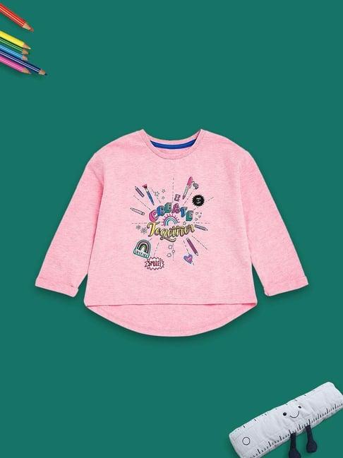 mothercare kids pink cotton printed full sleeves top