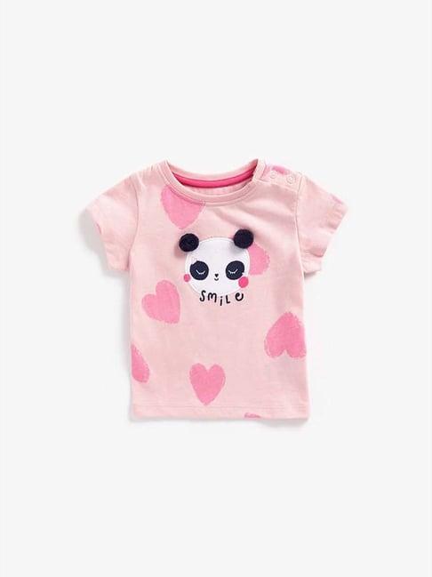 mothercare kids pink cotton printed top