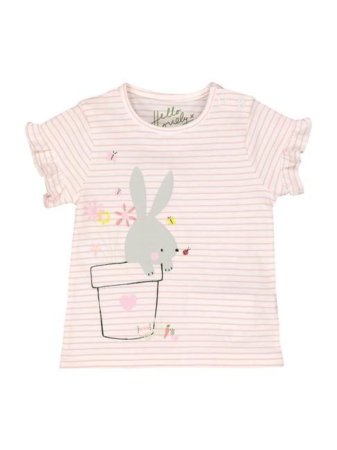 mothercare kids pink cotton striped t-shirt