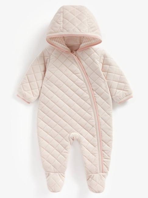 mothercare kids pink regular fit full sleeves sleepsuit