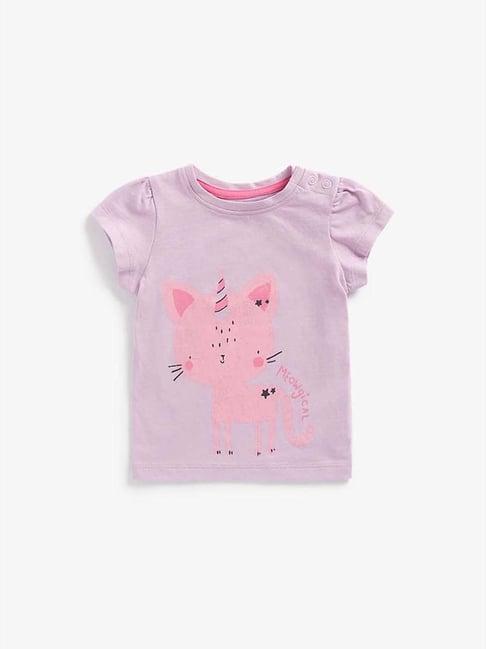 mothercare kids purple cotton printed top