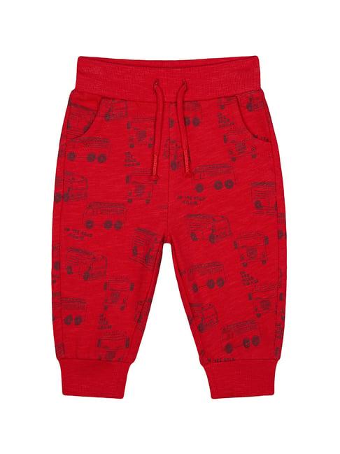 mothercare kids red printed trackpants