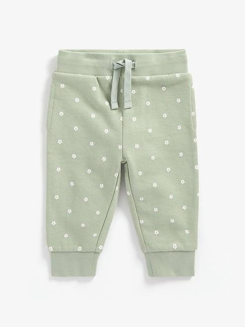 mothercare kids sage green floral print joggers