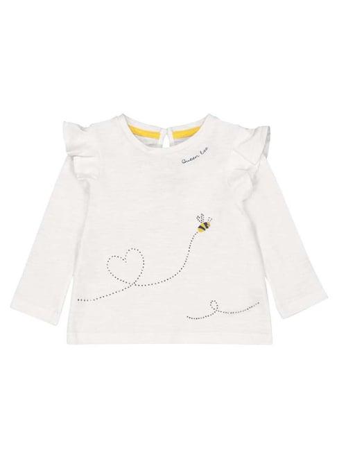 mothercare kids white cotton embellished full sleeves top