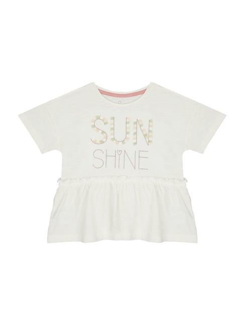 mothercare kids white cotton embroidered top