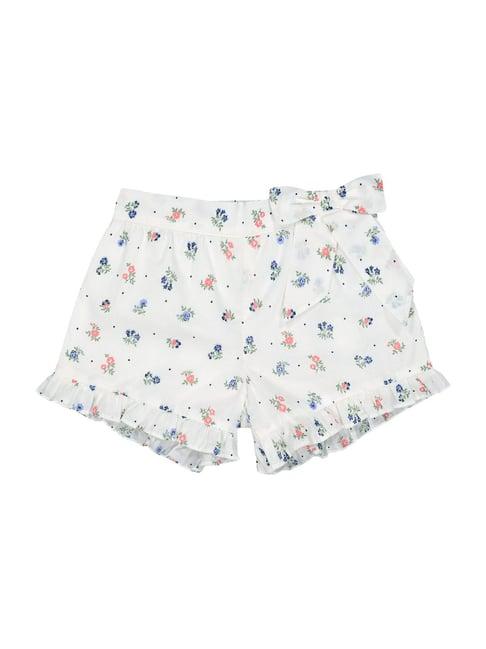 mothercare kids white cotton floral print shorts