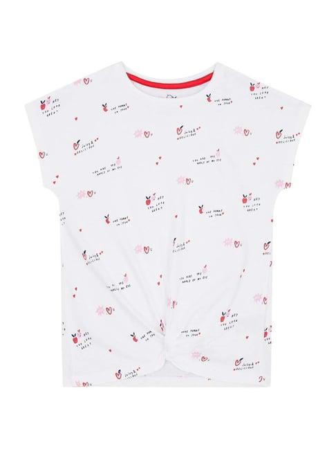 mothercare kids white cotton printed top