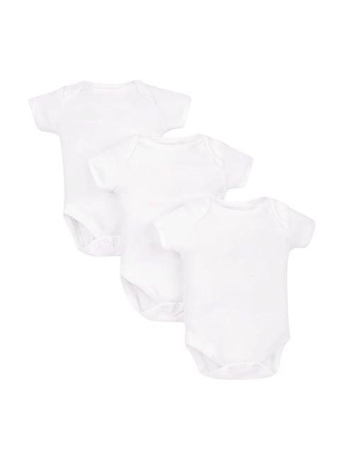 mothercare kids white solid bodysuit (pack of 3)