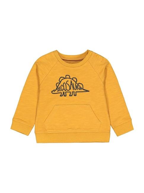 mothercare kids yellow embroidered full sleeves sweatshirt