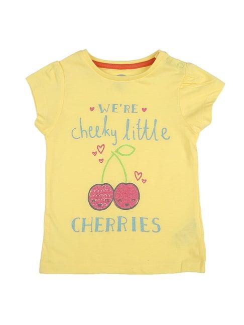 mothercare kids yellow printed t-shirt