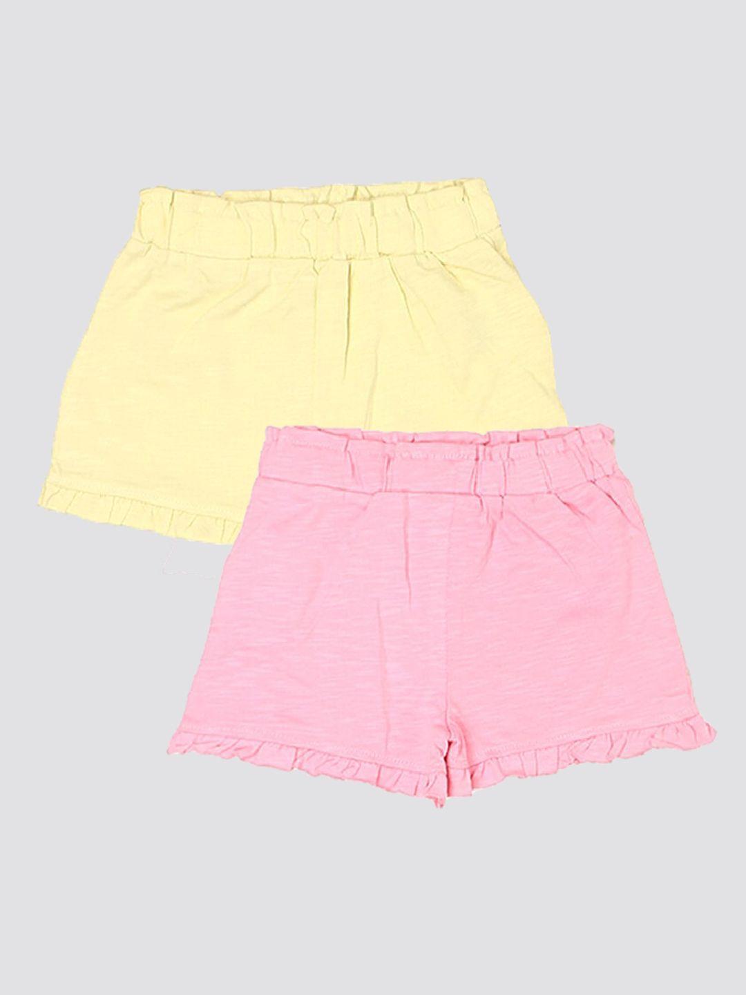 mothercare pack of 2 kids regular fit mid-rise casual shorts