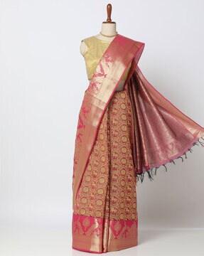 motif pattern chanderi saree