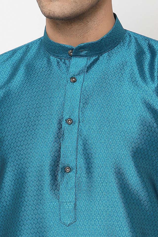 motif silk blend regular fit mens kurta churidar set