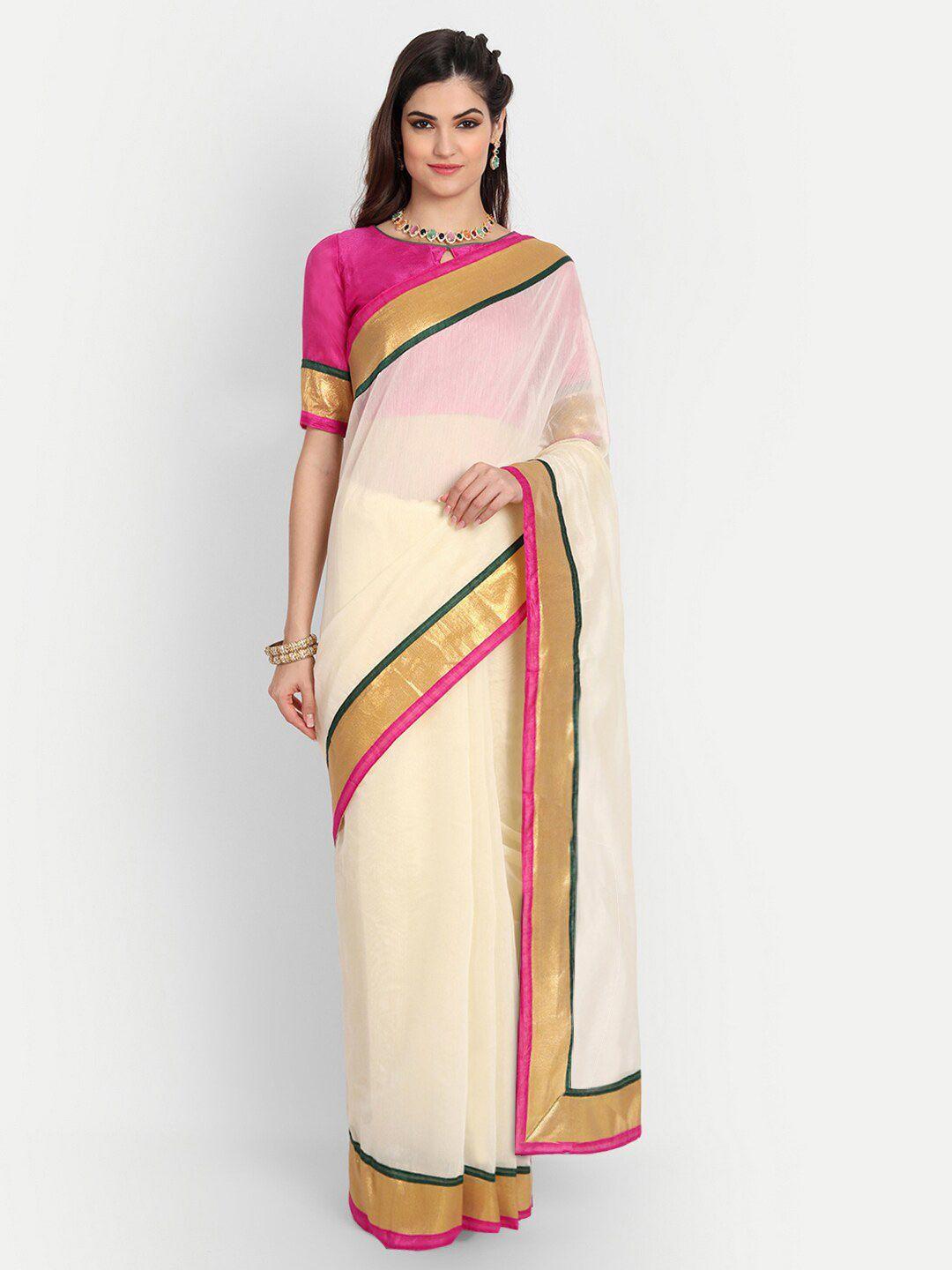 motihamir zari pure cotton chanderi saree