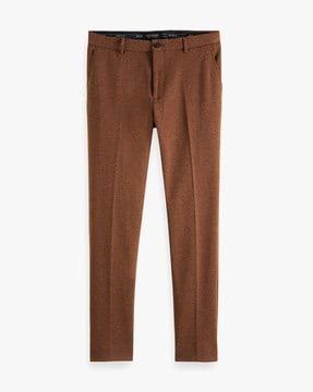 mott knitted super slim fit flat-front trousers