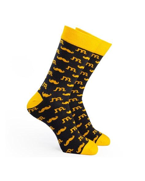 moustaches print mid-calf length socks