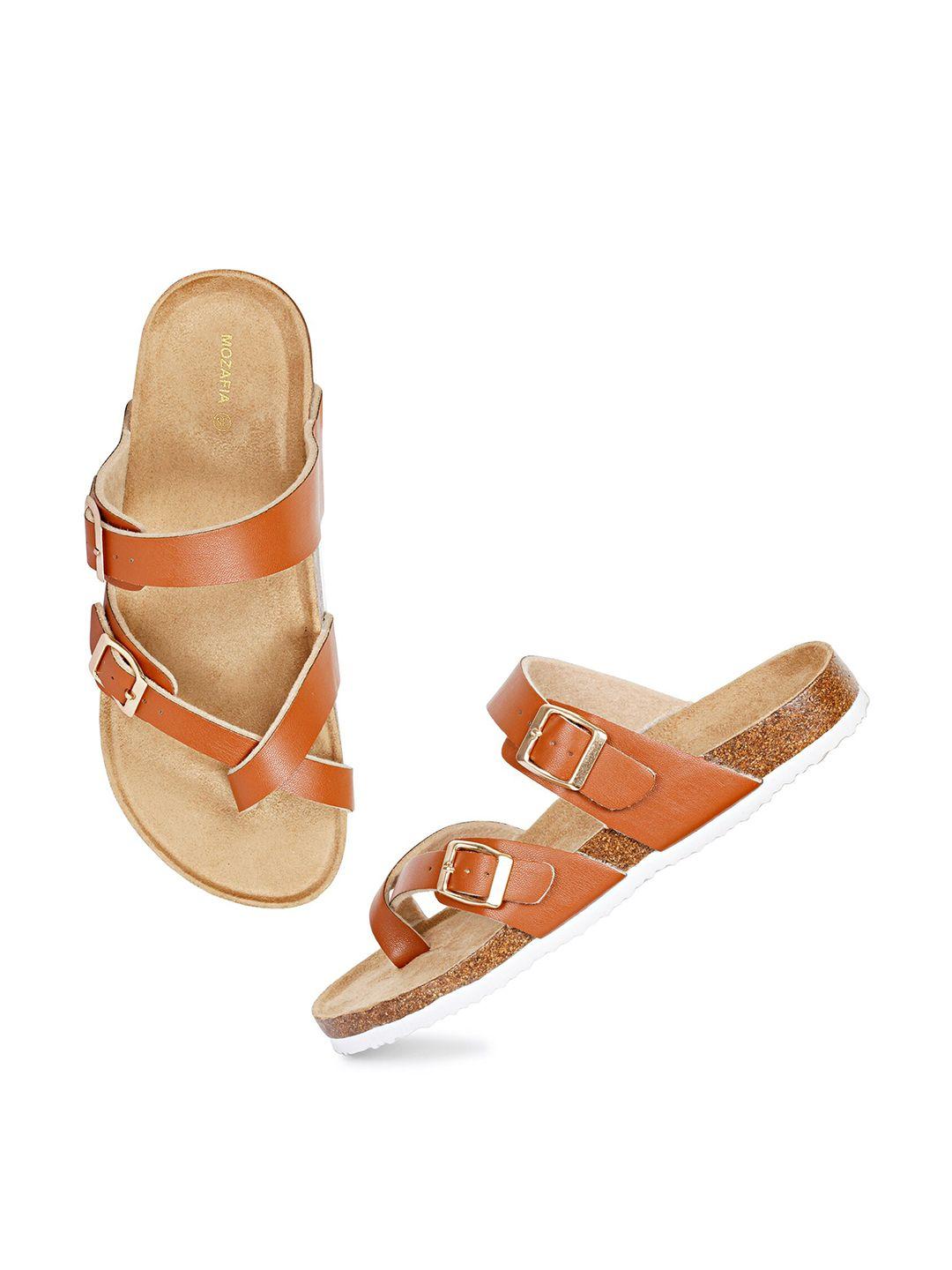 mozafia buckled textured one toe flats