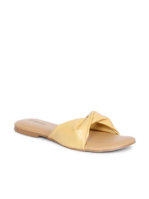 mozafia women's yellow casual sandals