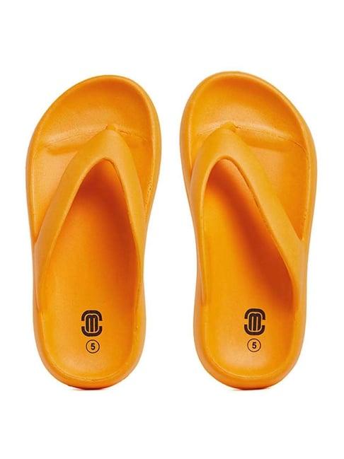 mozafia women's yellow flip flops