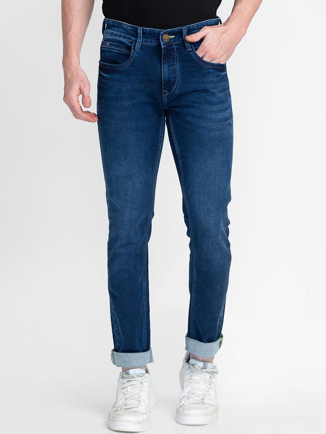 mozzo men blue lean slim fit jeans