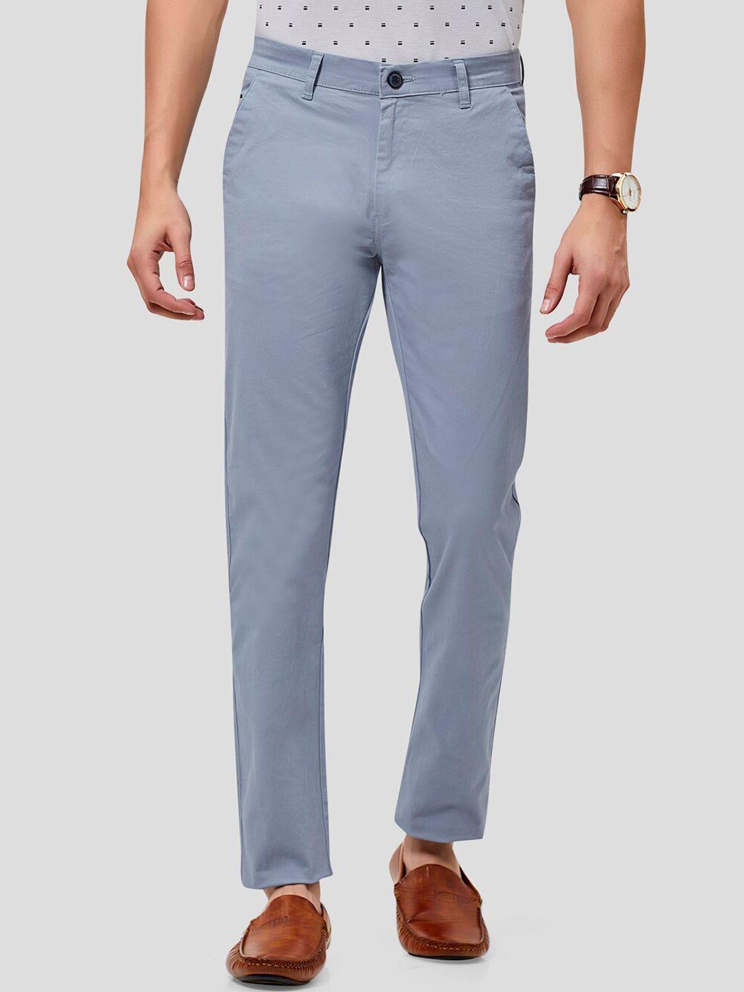 mozzo men grey slim fit trousers