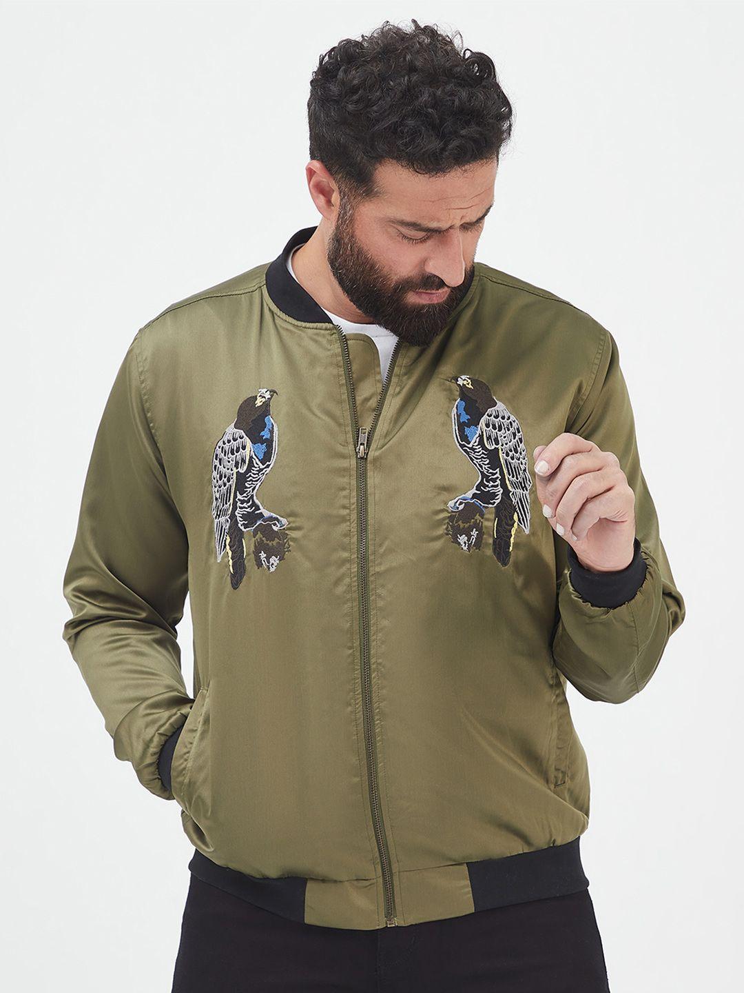 mr button men bomber with embroidered jacket