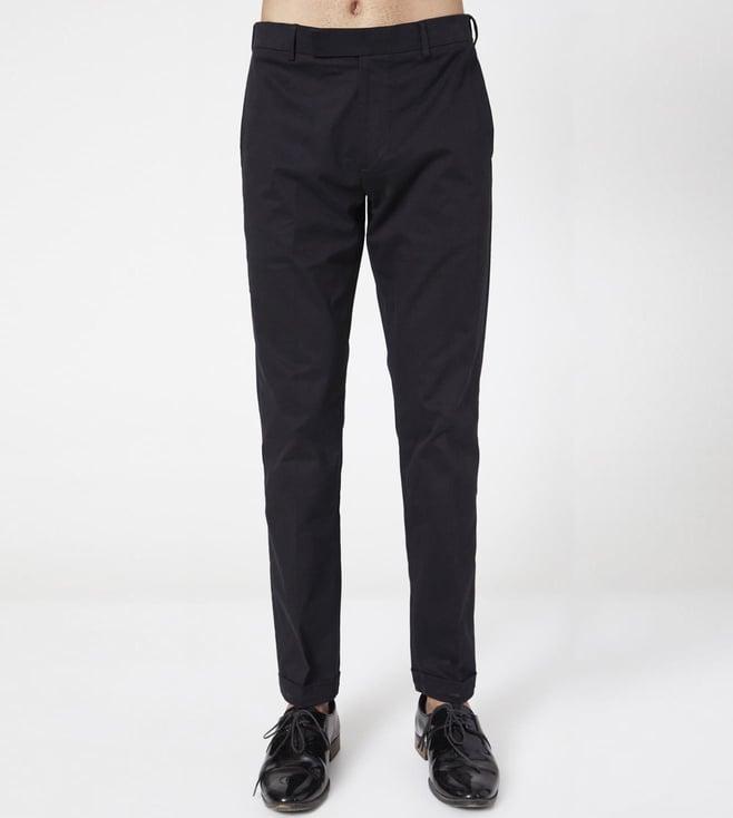 mr ajay kumar black cotton trousers