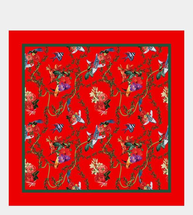 mr ajay kumar red cotton printed pocket square