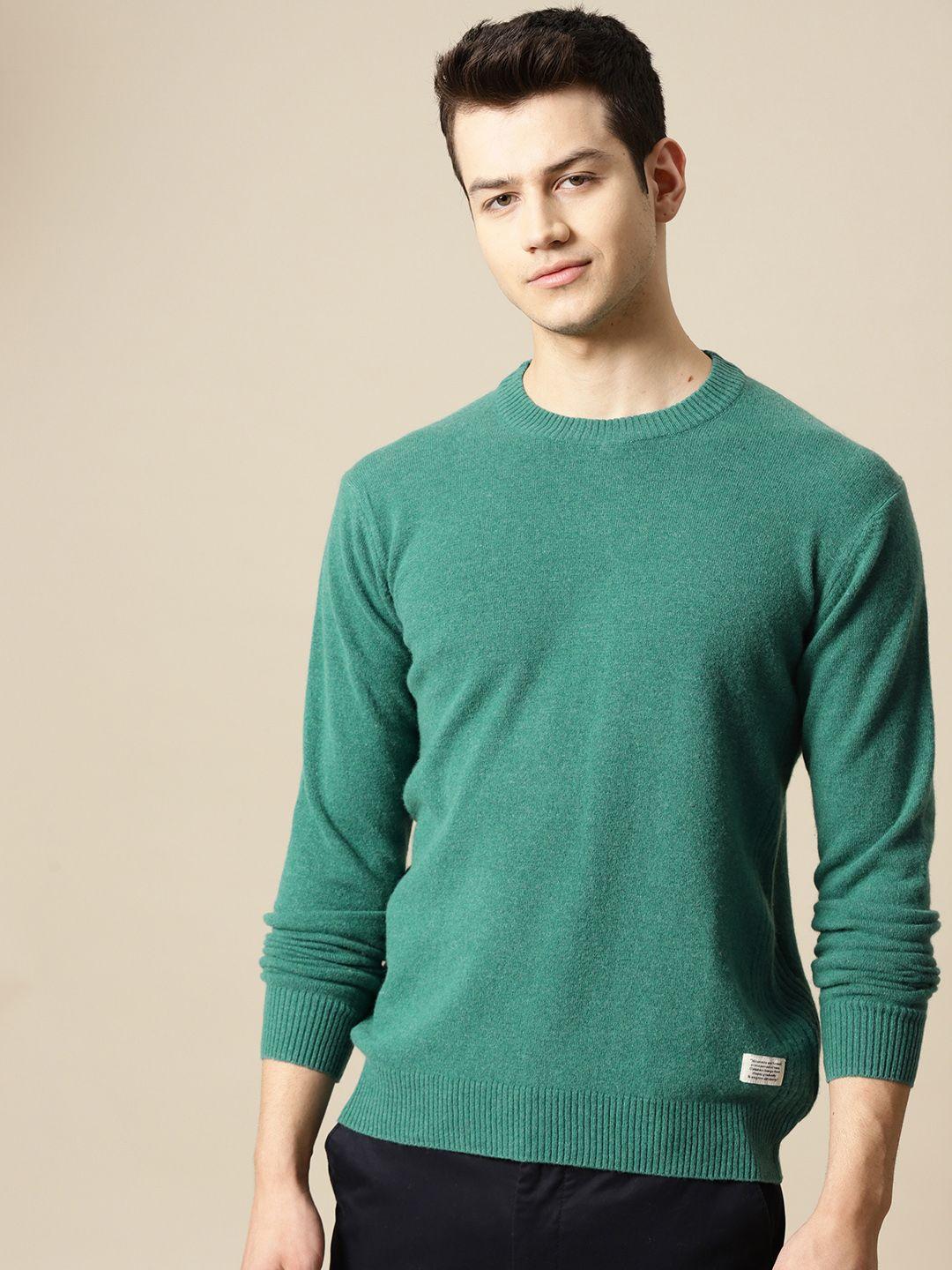 mr bowerbird men green side ribbed woollen jumper