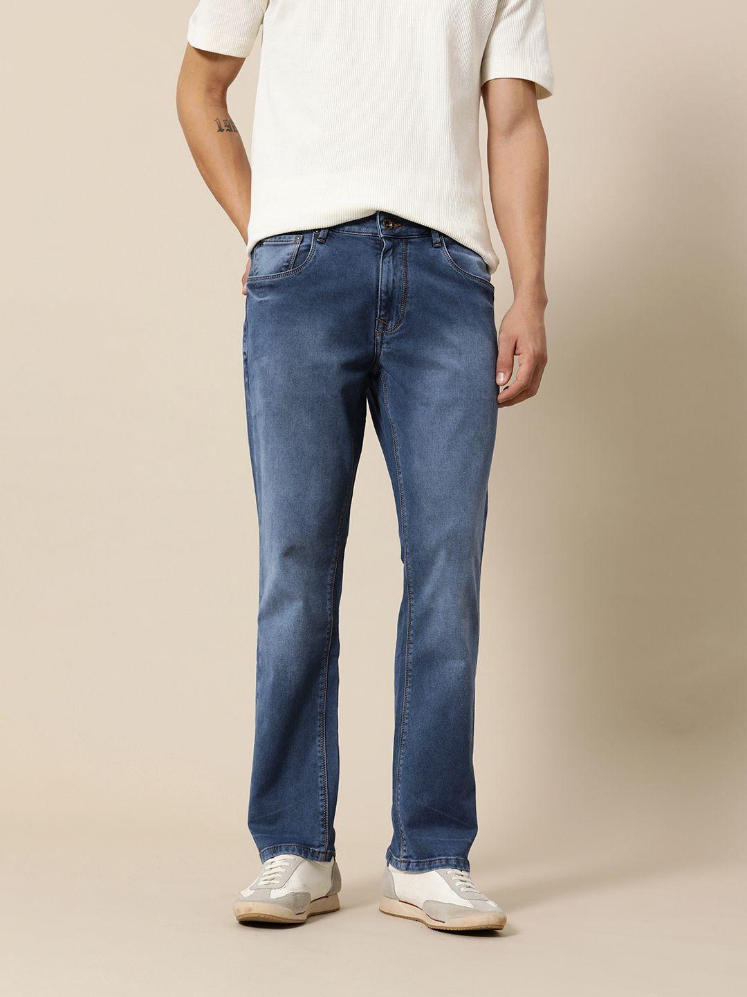 mr bowerbird men mid-rise straight fit heavy fade stretchable jeans