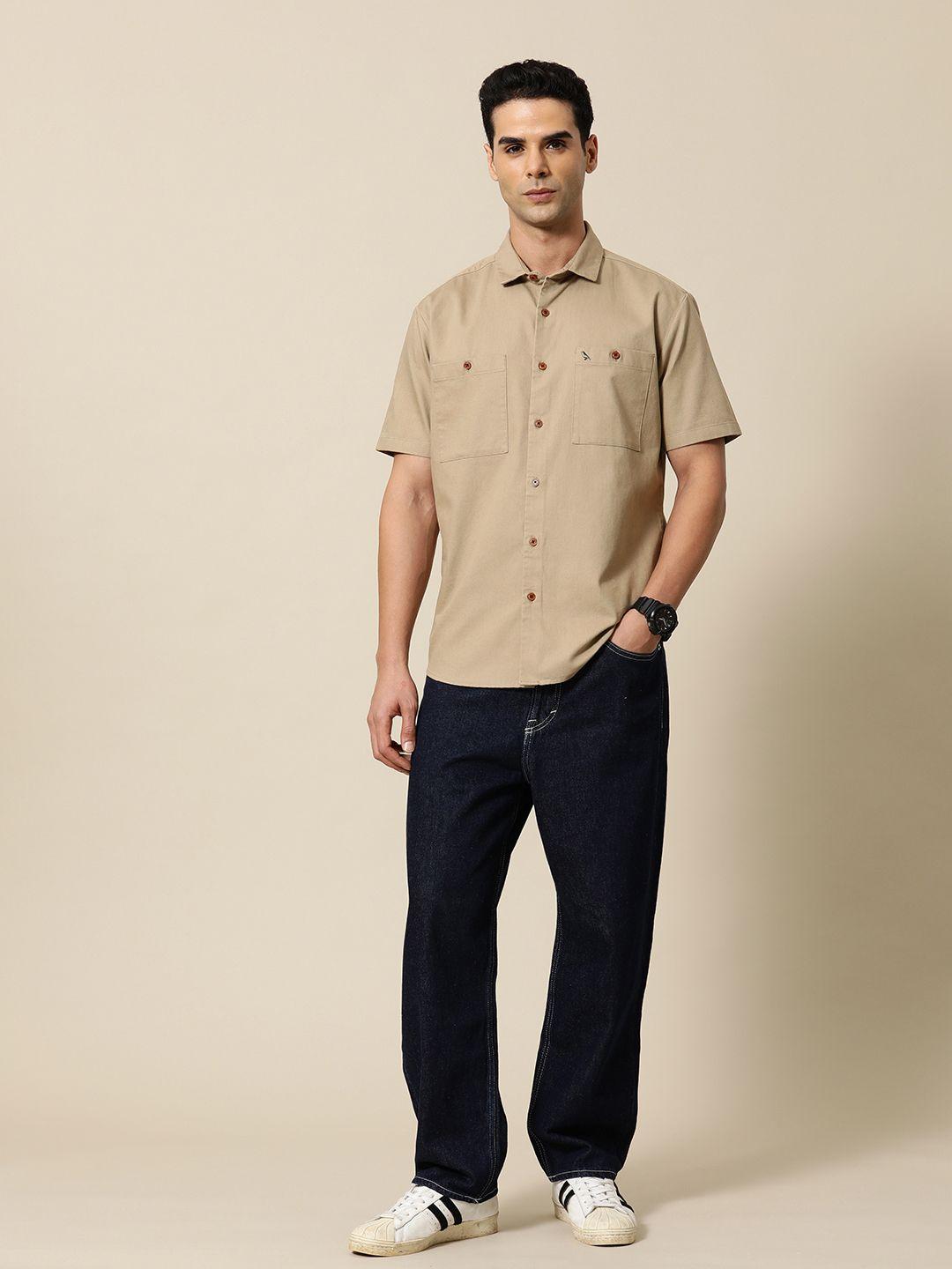 mr bowerbird men premium solid casual shirt