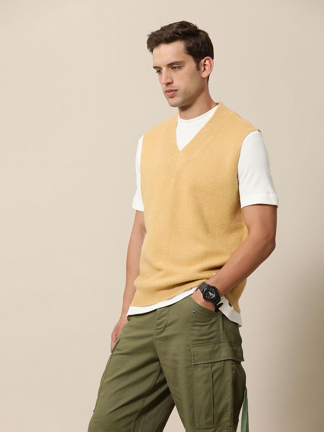 mr bowerbird ribbed v-neck oversize fit sweater vest