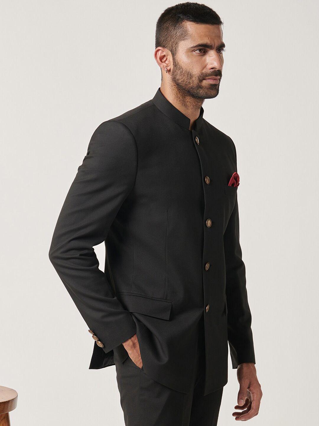 mr button slim fit bandhgala party blazer