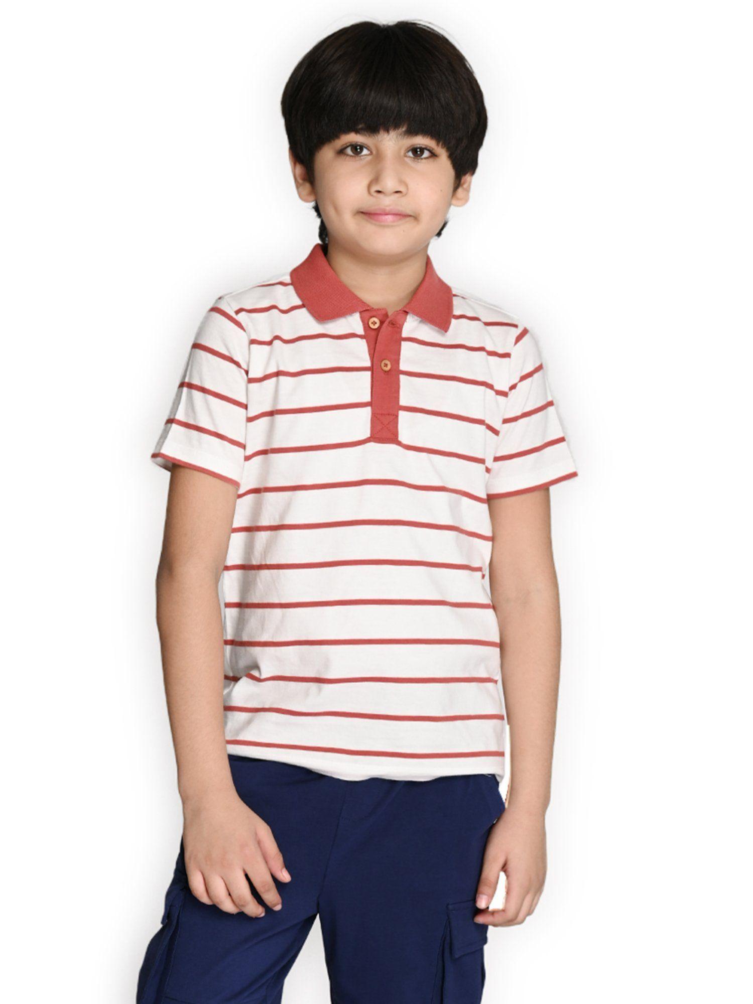 mr stripey polo plain white