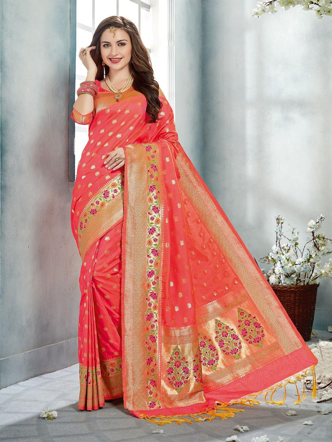 ms retail woven design zari banarasi saree