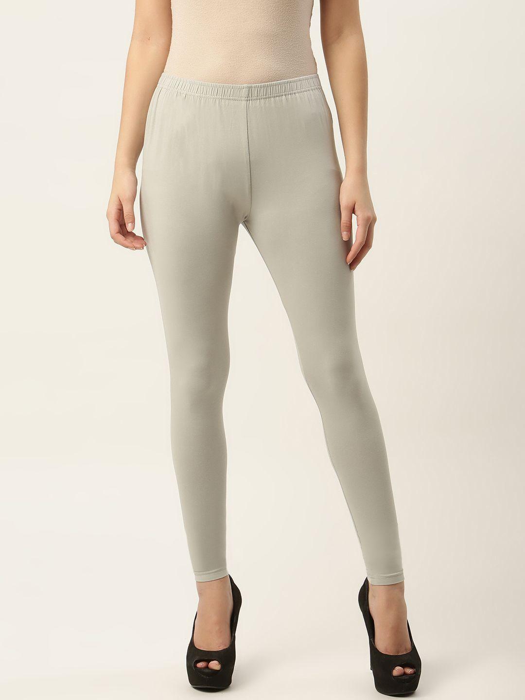 ms.lingies women grey solid ankle-length leggings