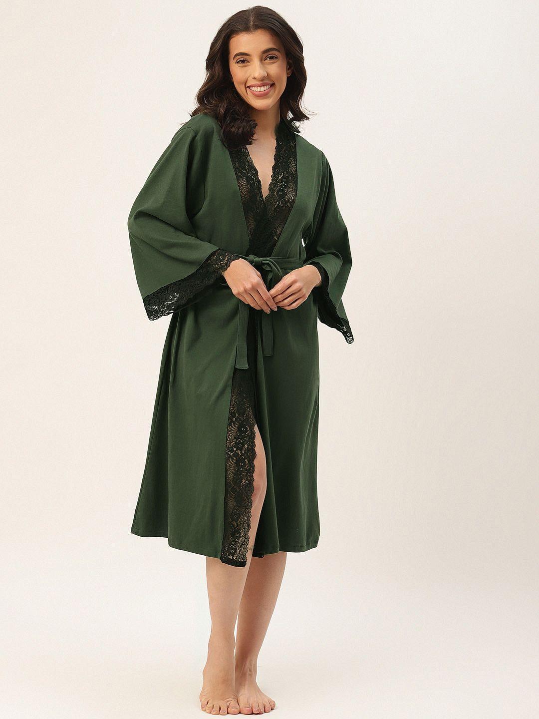 ms.lingies women maxi robe with lace detail