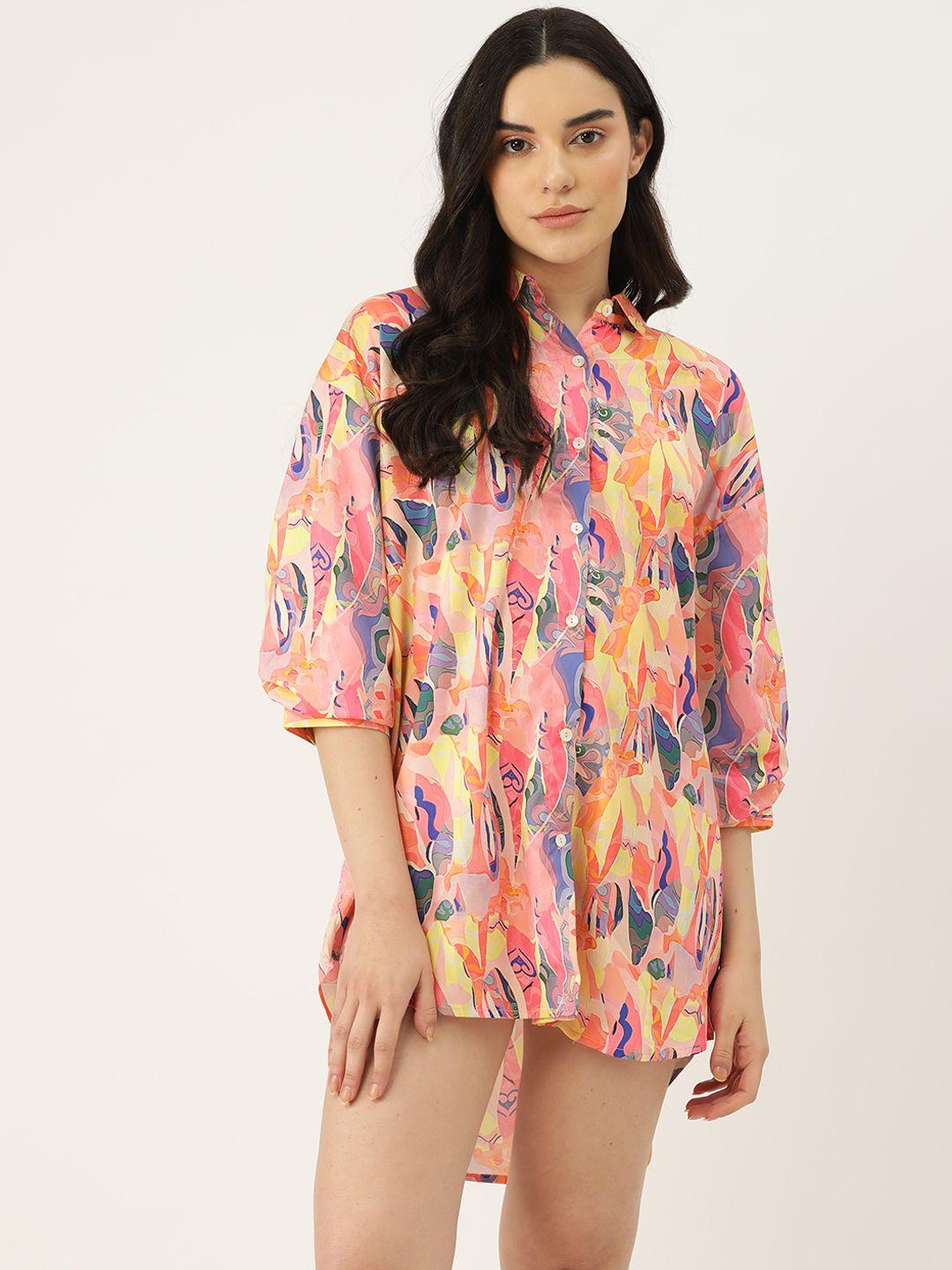 ms.lingies abstract printed shirt nightdress