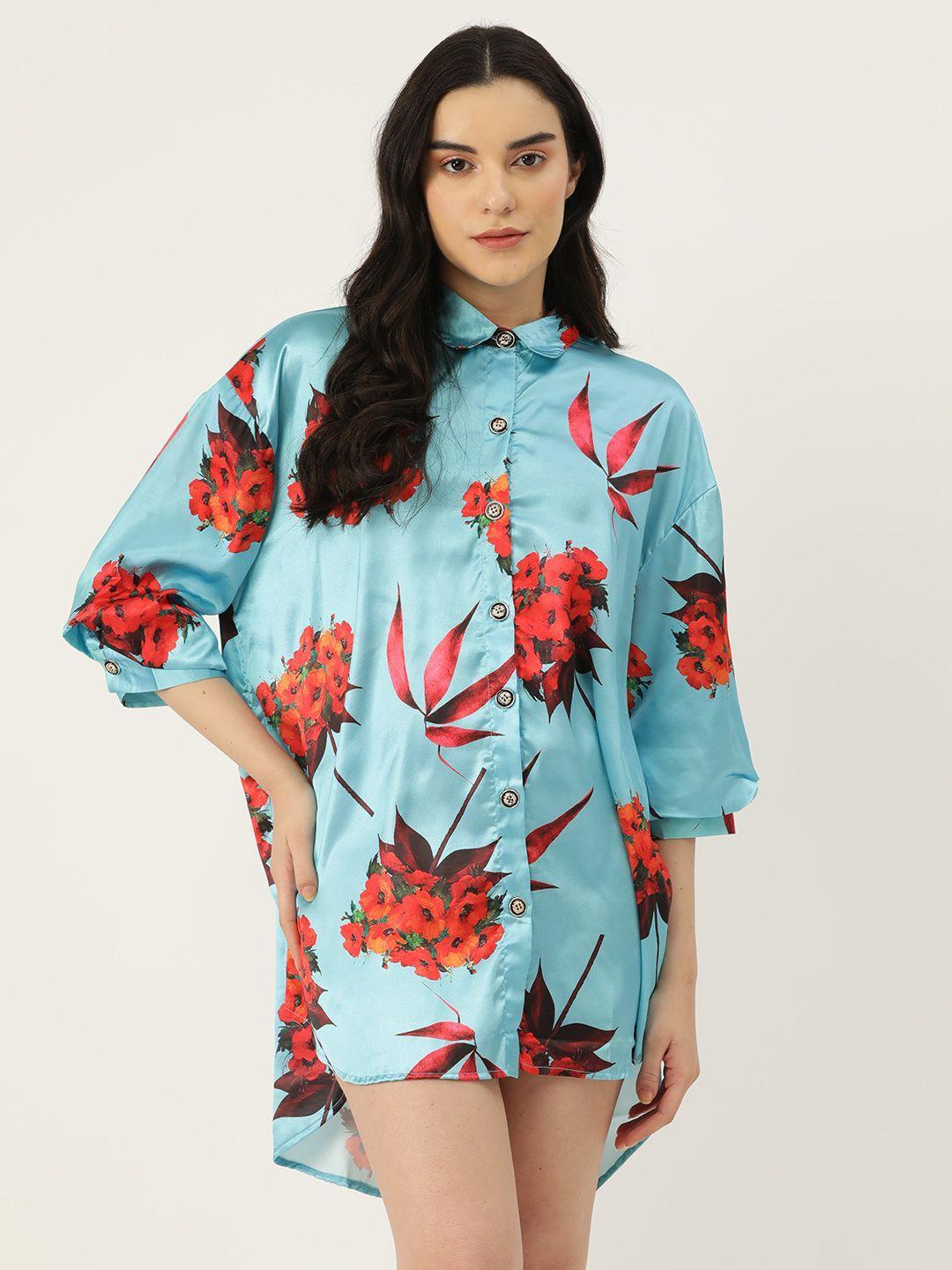 ms.lingies floral printed shirt nightdress