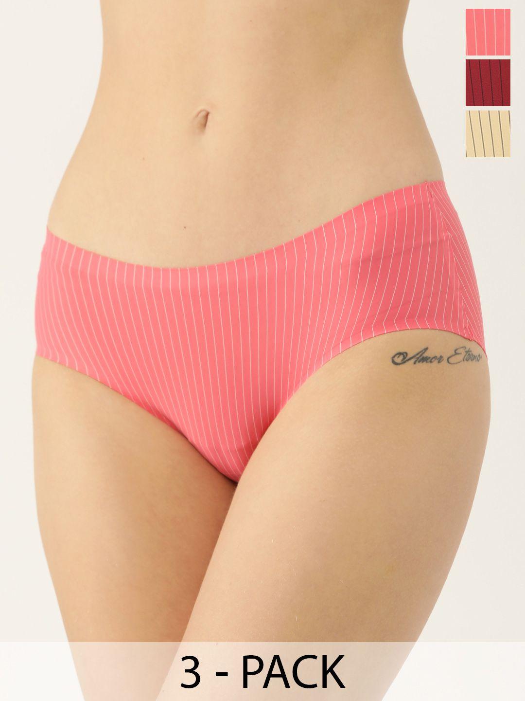 ms.lingies pack of 3 striped hipster briefs msp115