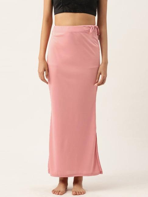 ms.lingies pink plain saree shapewear