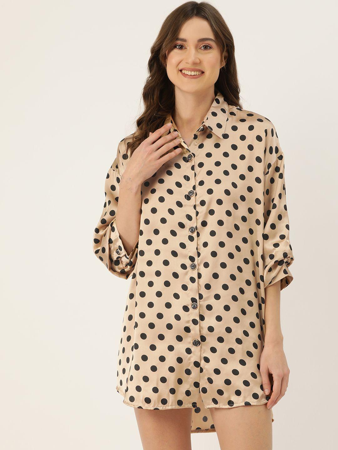 ms.lingies polka dots printed shirt nightdress