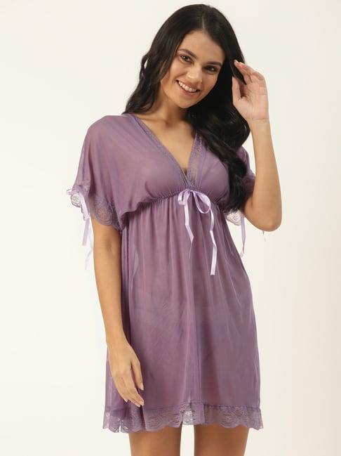 ms.lingies purple lace work babydoll