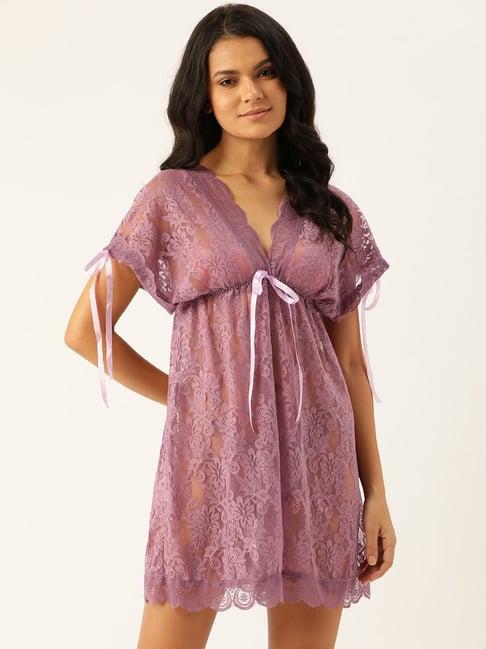 ms.lingies purple lace work babydoll