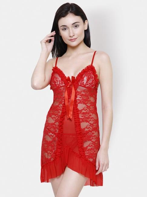 ms.lingies red lace work babydoll