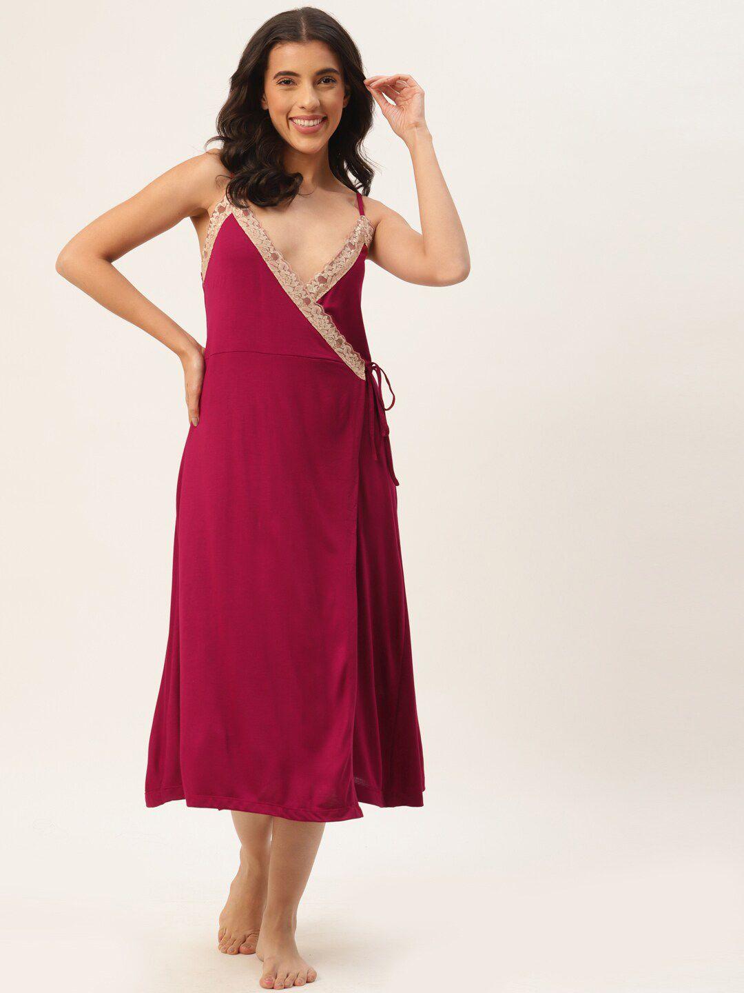 ms.lingies v neck lace up detail nightdress