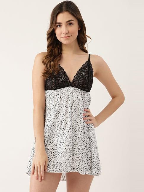 ms.lingies white printed babydoll