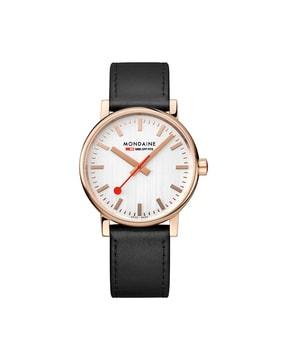 mse.40112.lb analogue watch with leather strap